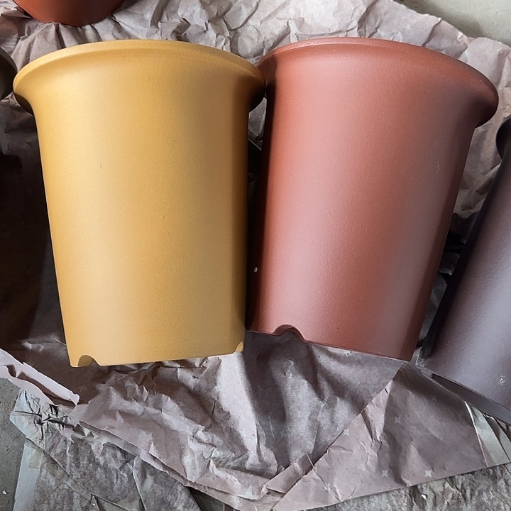 19×20两只手工兰花盆     