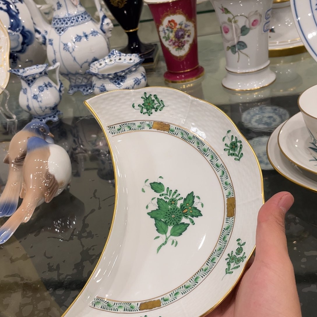 瓷片中古一等赫伦月牙碟