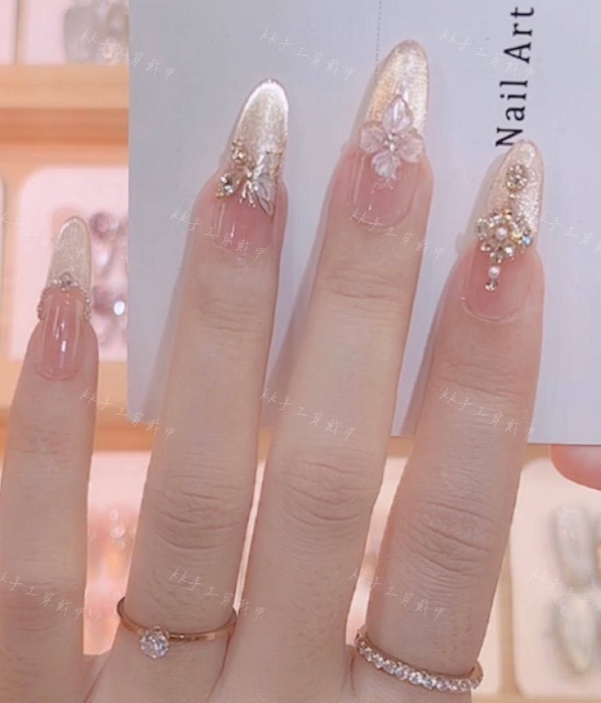【浮光金沙】纯手工美甲猫眼细闪精致穿戴美甲手工贴片温柔