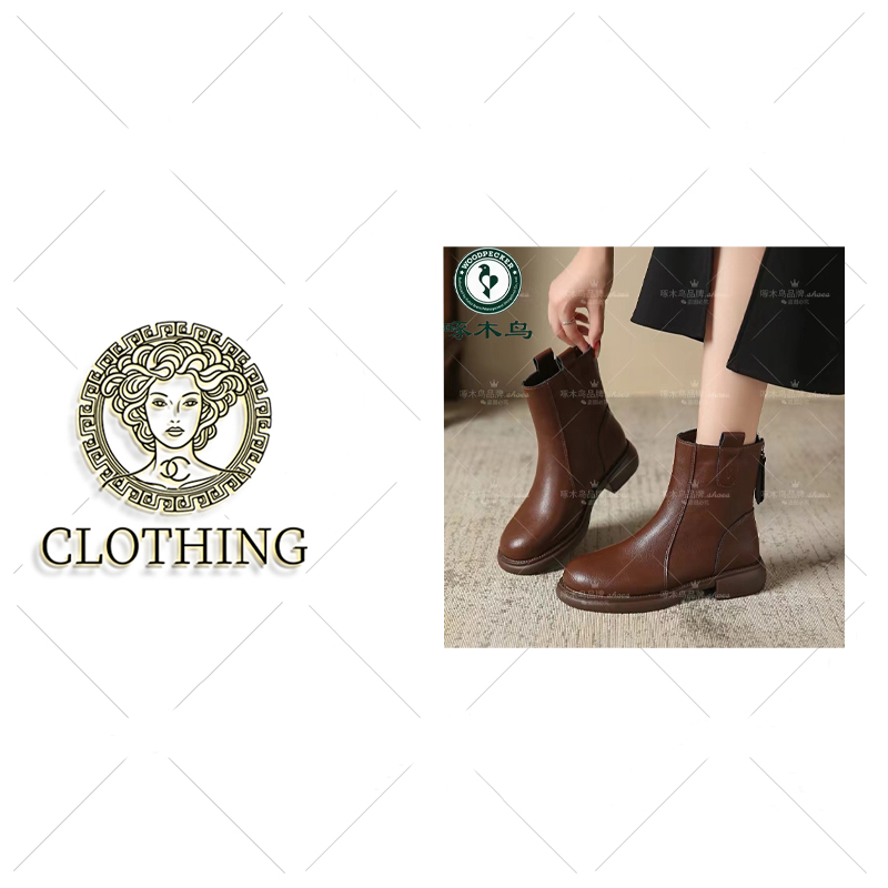 【CLOTHING/原创设计A】啄木鸟马丁靴复古加絨软皮切尔西全70111
