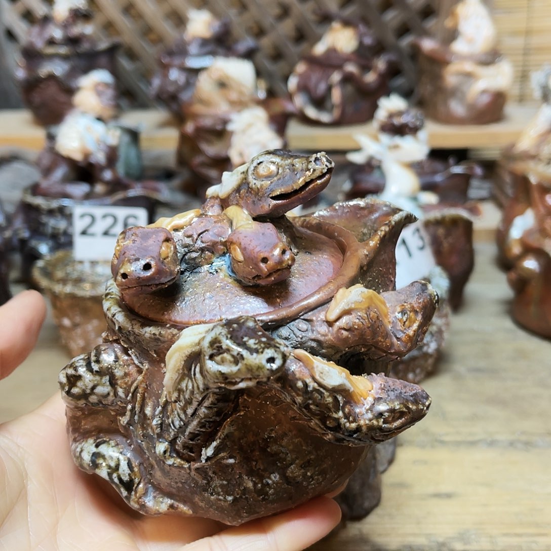 杯柴烧粗陶手捏宝瓶特价