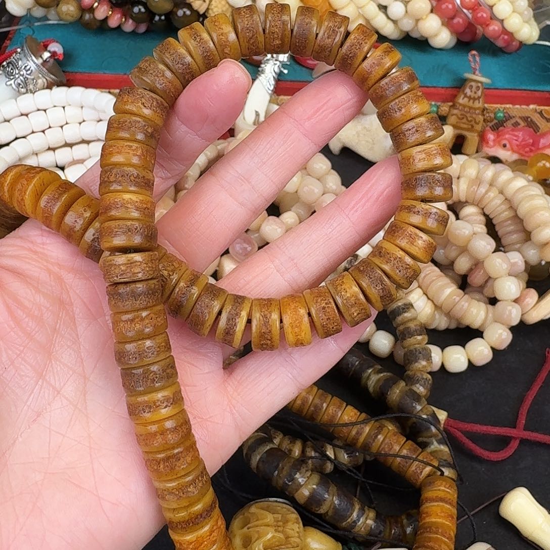 牛骨手串/手链心***雨牛骨嘎嘎12尺寸单圈