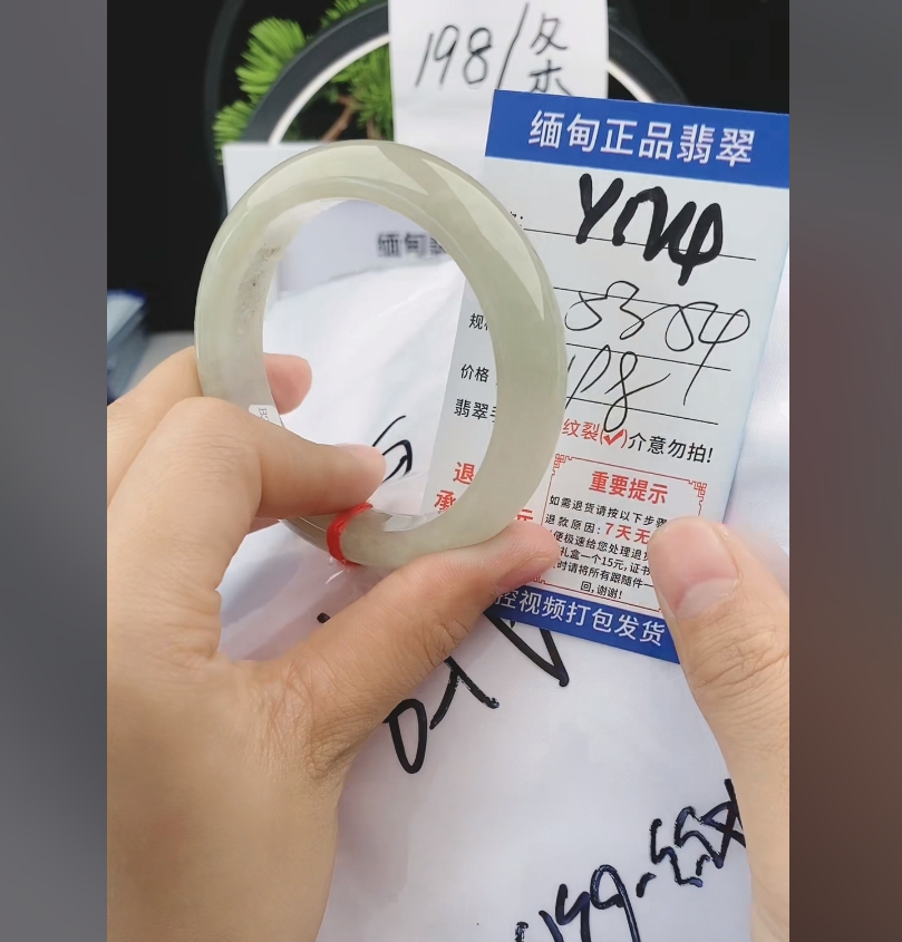 Y124缅甸翡翠手镯处理198/条【一物一证】实物以直播间为准