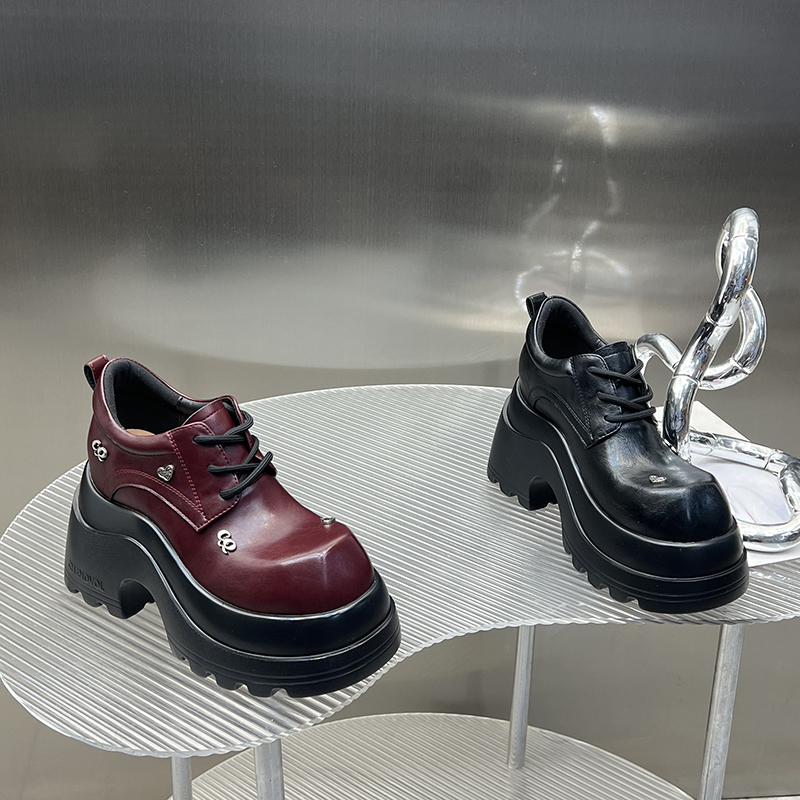 内增高乐福鞋女2026年春季新款小个子休闲一脚蹬厚底单鞋DG2889-2