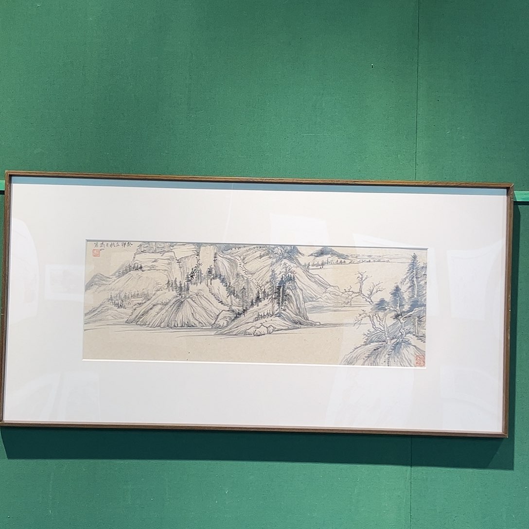 国画周福明带框精装裱