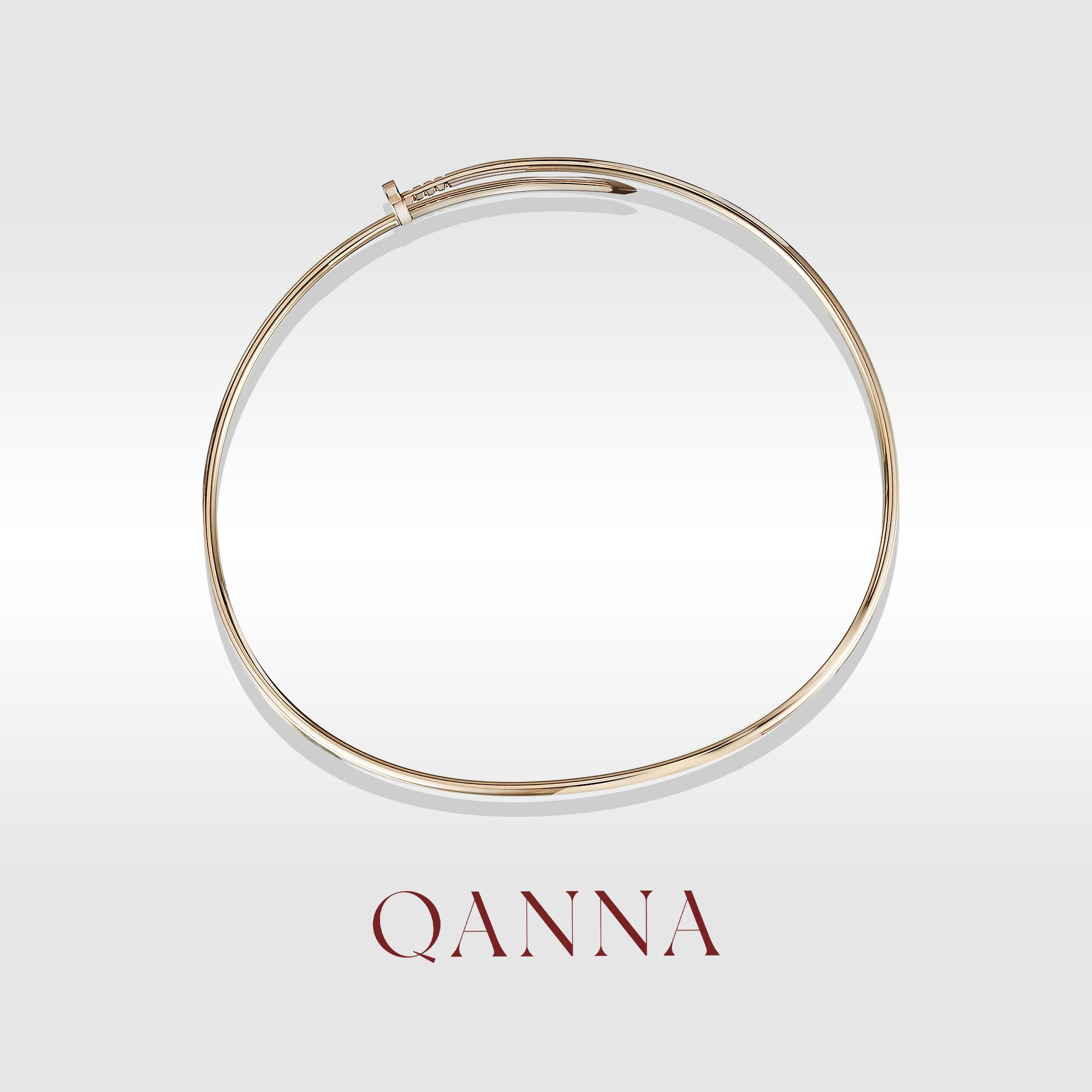 QANNA【素金钉子】18K金欧美轻奢时尚百搭设计款项圈项链AF