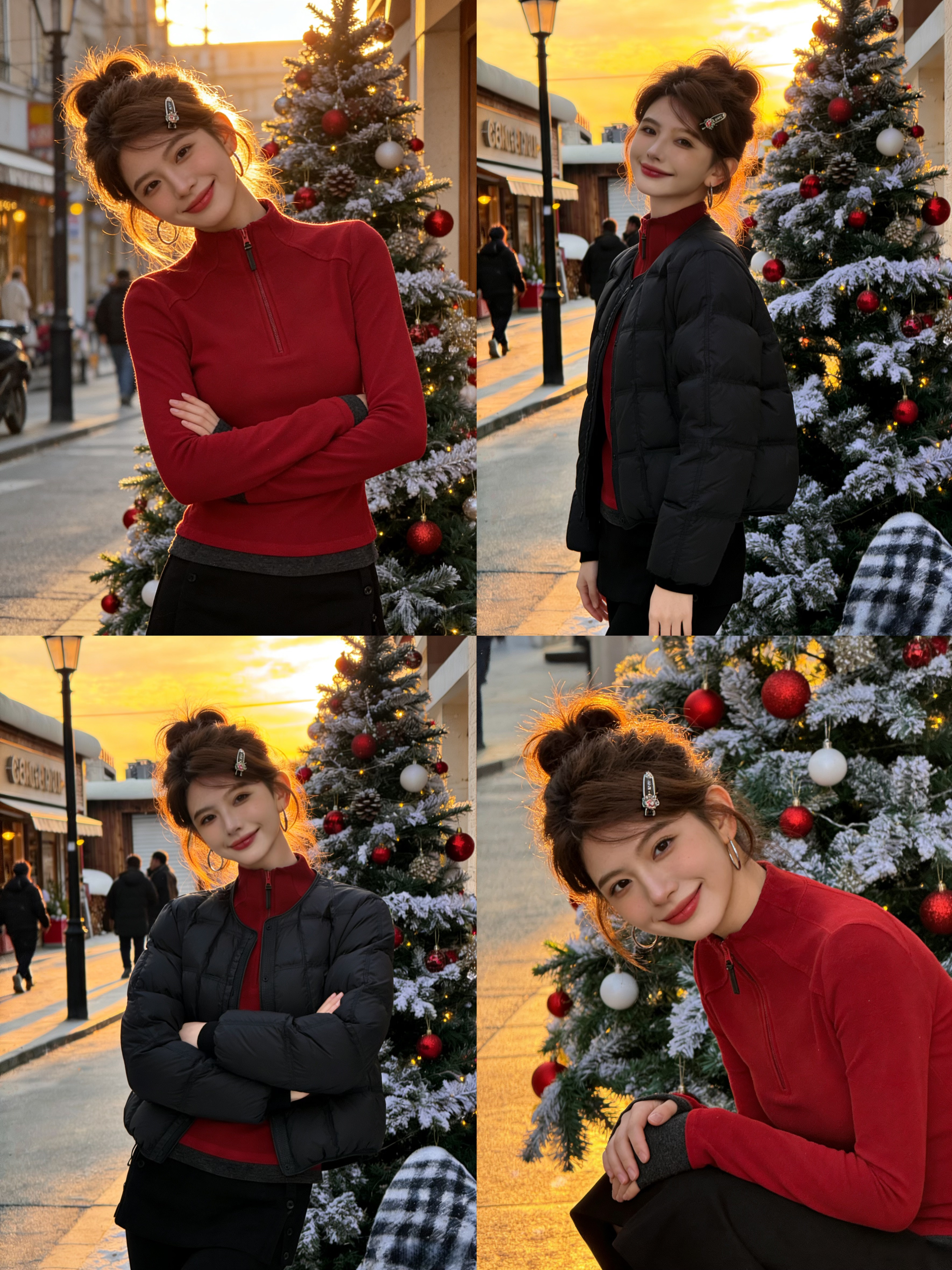 韩版半拉链立领德绒长袖t恤秋冬新款叠穿打底衫内搭时尚洋气上衣