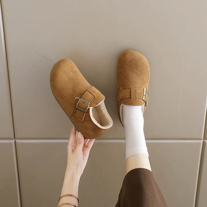 2201包跟勃肯鞋女单鞋秋冬外穿一脚蹬平底博肯