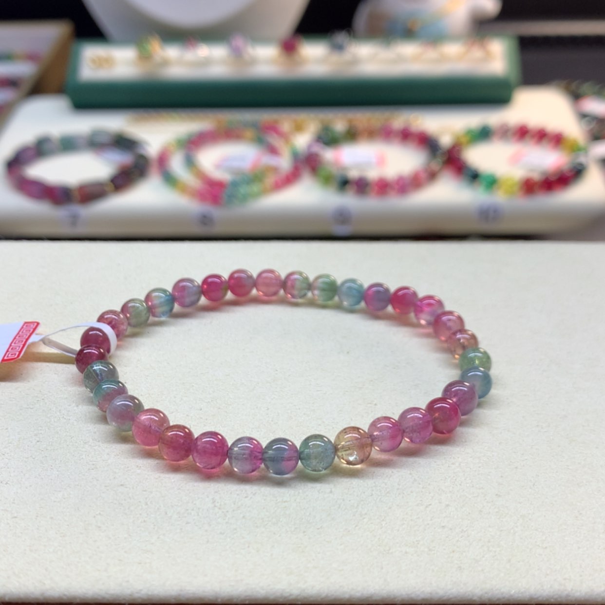 【闪购商品】碧玺手串未镶嵌西瓜碧玺5.5mm