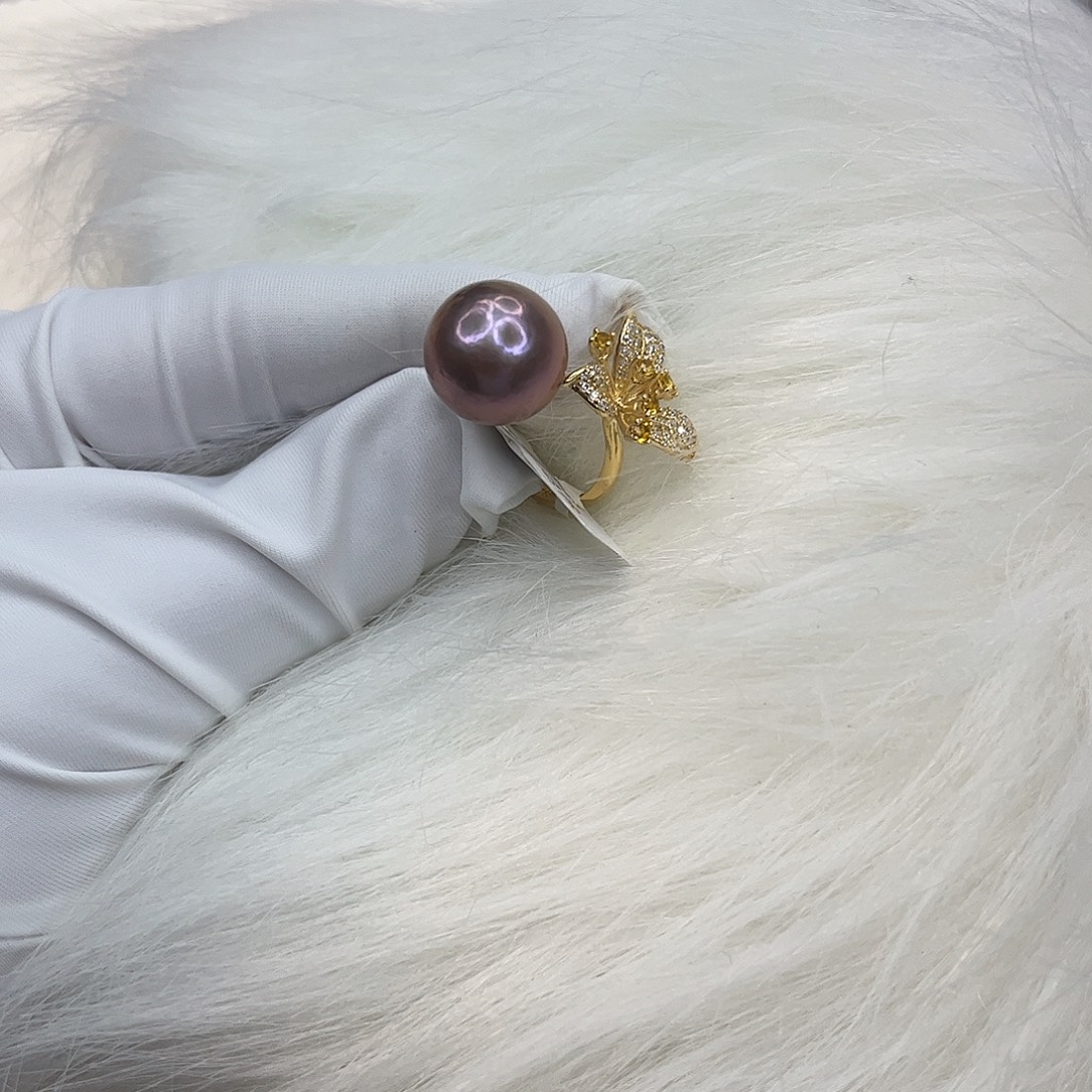 戒指淡水珍珠银S925镶嵌