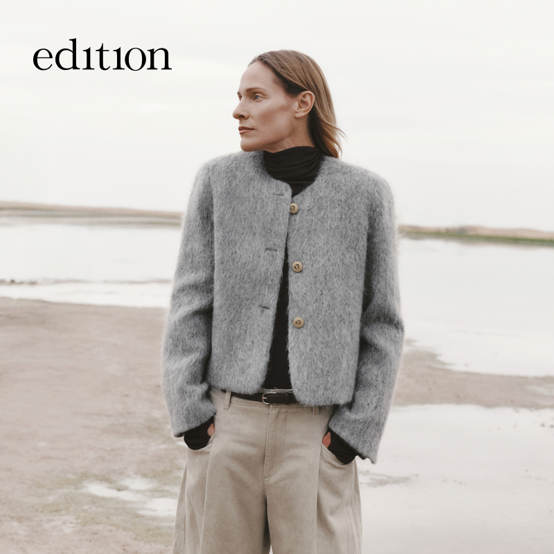 【达人专属】edition毛呢外套女羊驼毛羊毛小香风外套#EBC4COTK06