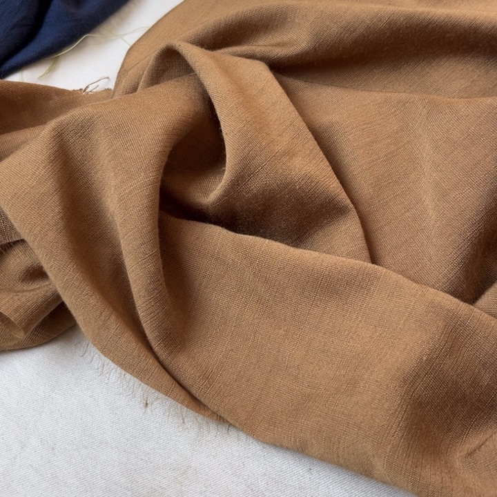 棉混纺卡其色麻棉3米