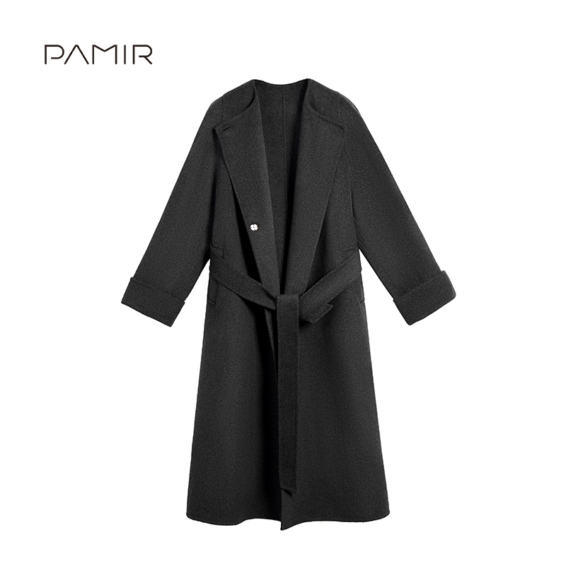 PAMIR秋冬新款女羊毛混纺中长款毛呢外套 PN115
