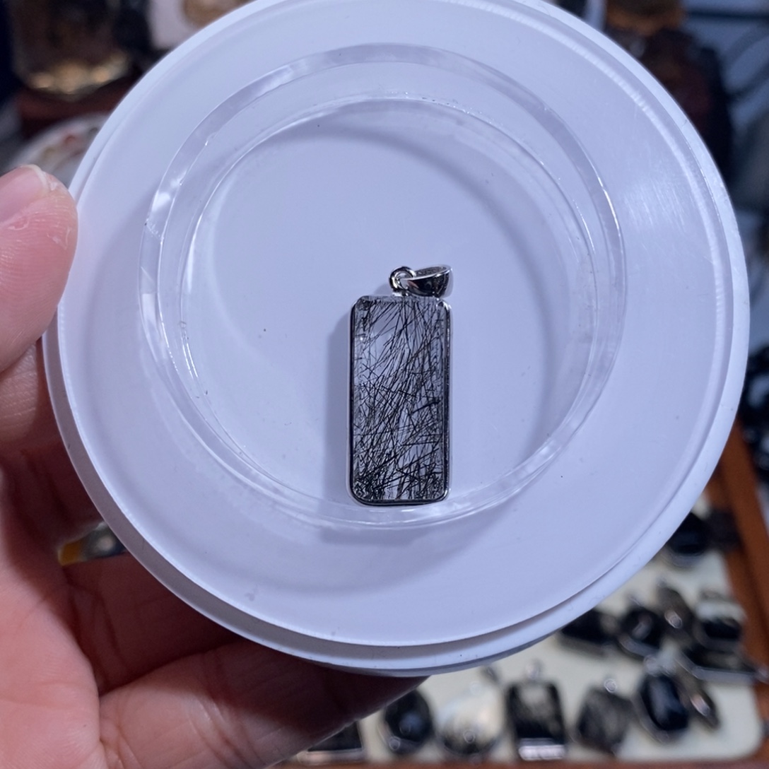 水晶手链未镶嵌黑发晶吊坠无事牌全净体26×11×6