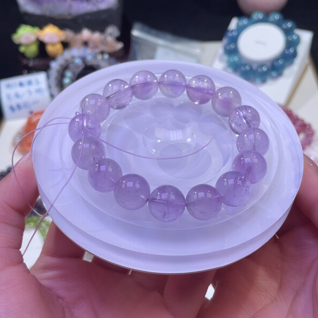 未镶嵌手链水晶玻利维亚紫水晶13mm