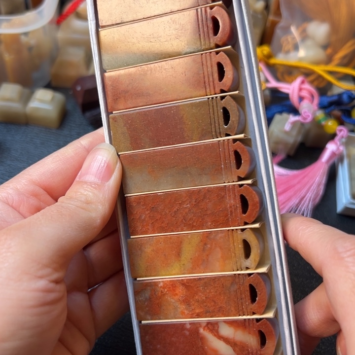 浙江红石印石10个1.5*1.5*5.0