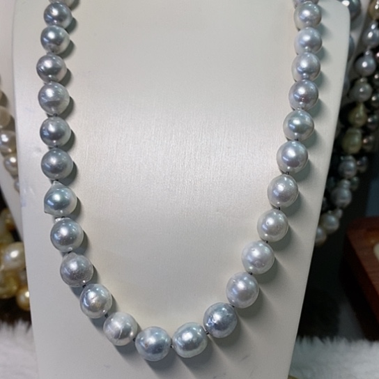 海水珍珠颈饰银S925镶嵌谢*姐9-9.5