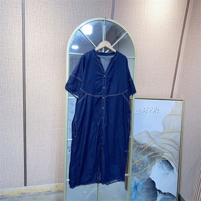 CC255藏蓝色牛仔孕妇衣裙110-150