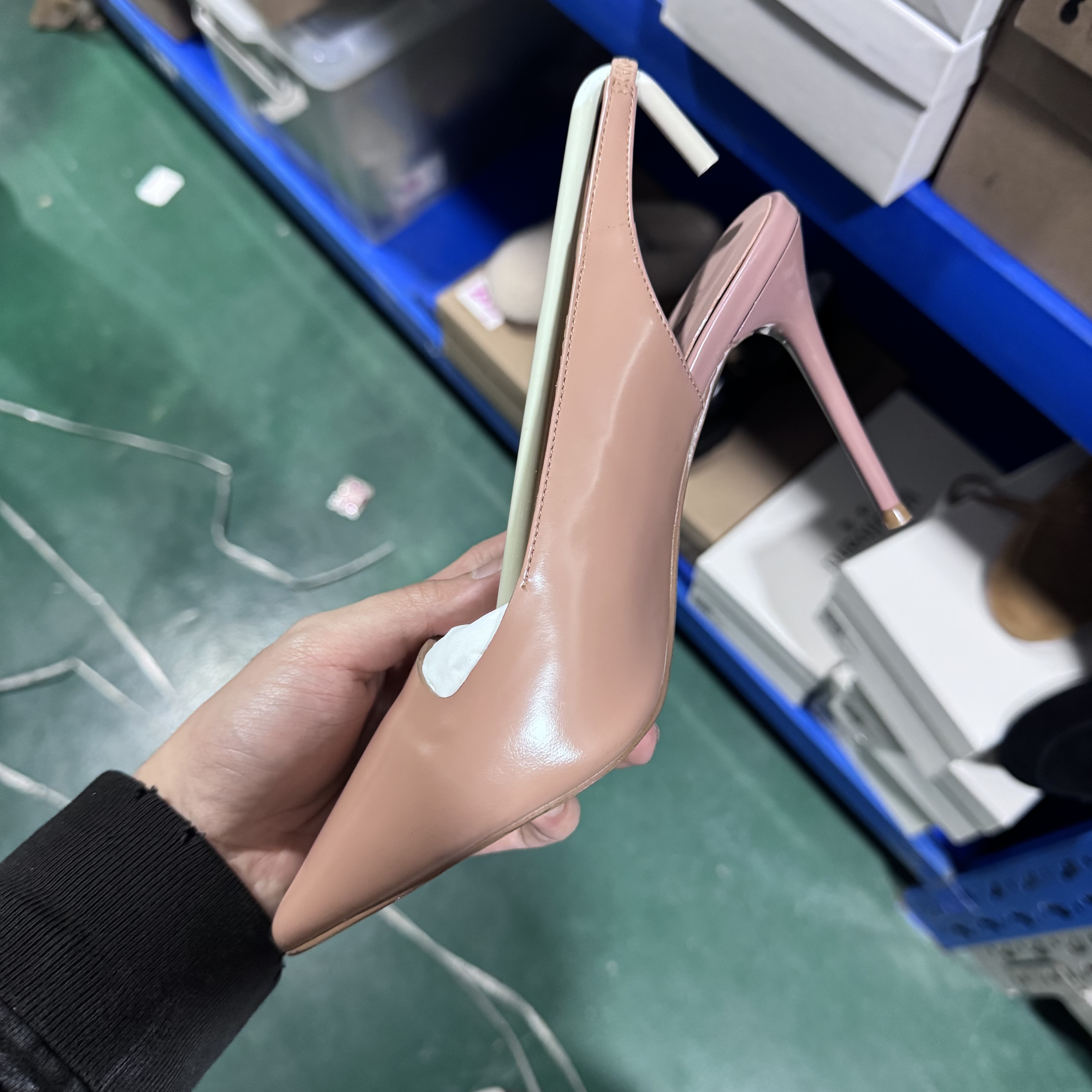 惟蔻/8CM/丝绒/尖头粉色气质时尚百搭细跟女士高跟鞋