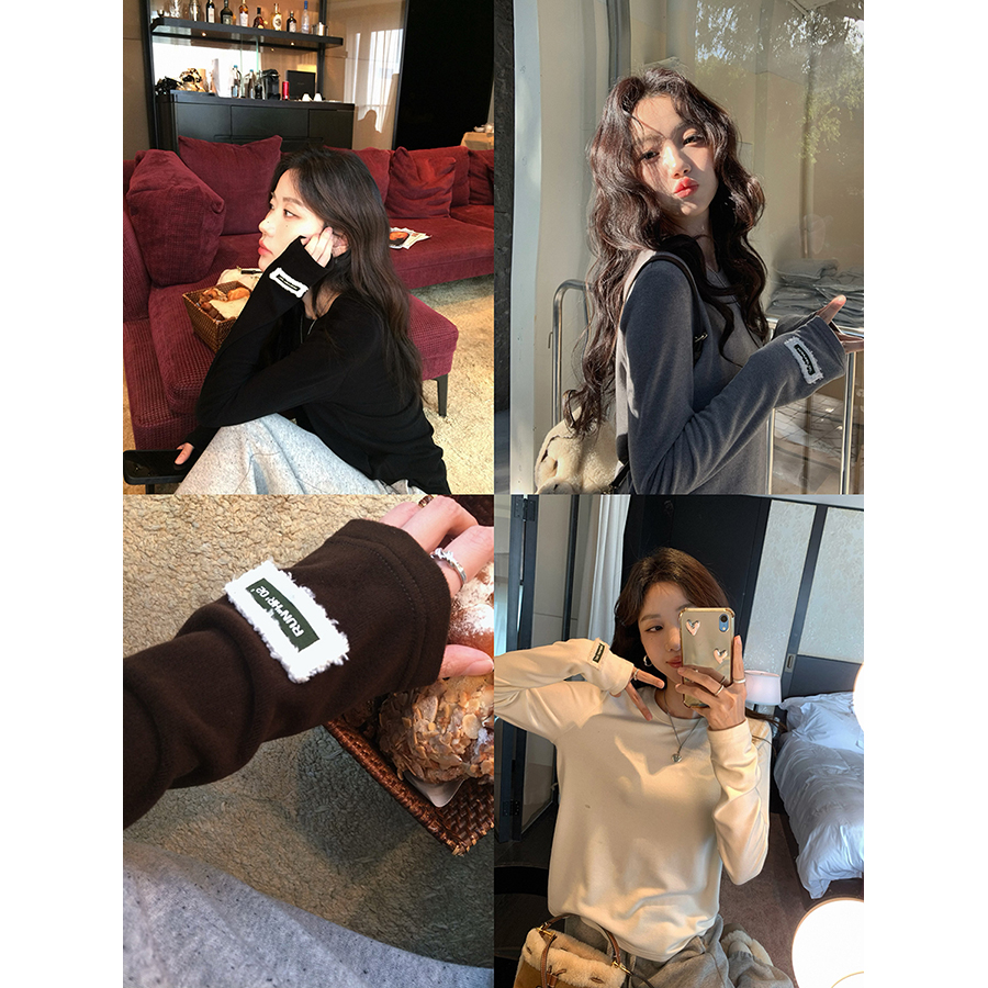 张贝贝 羊绒感 双面磨毛 随身打底tee