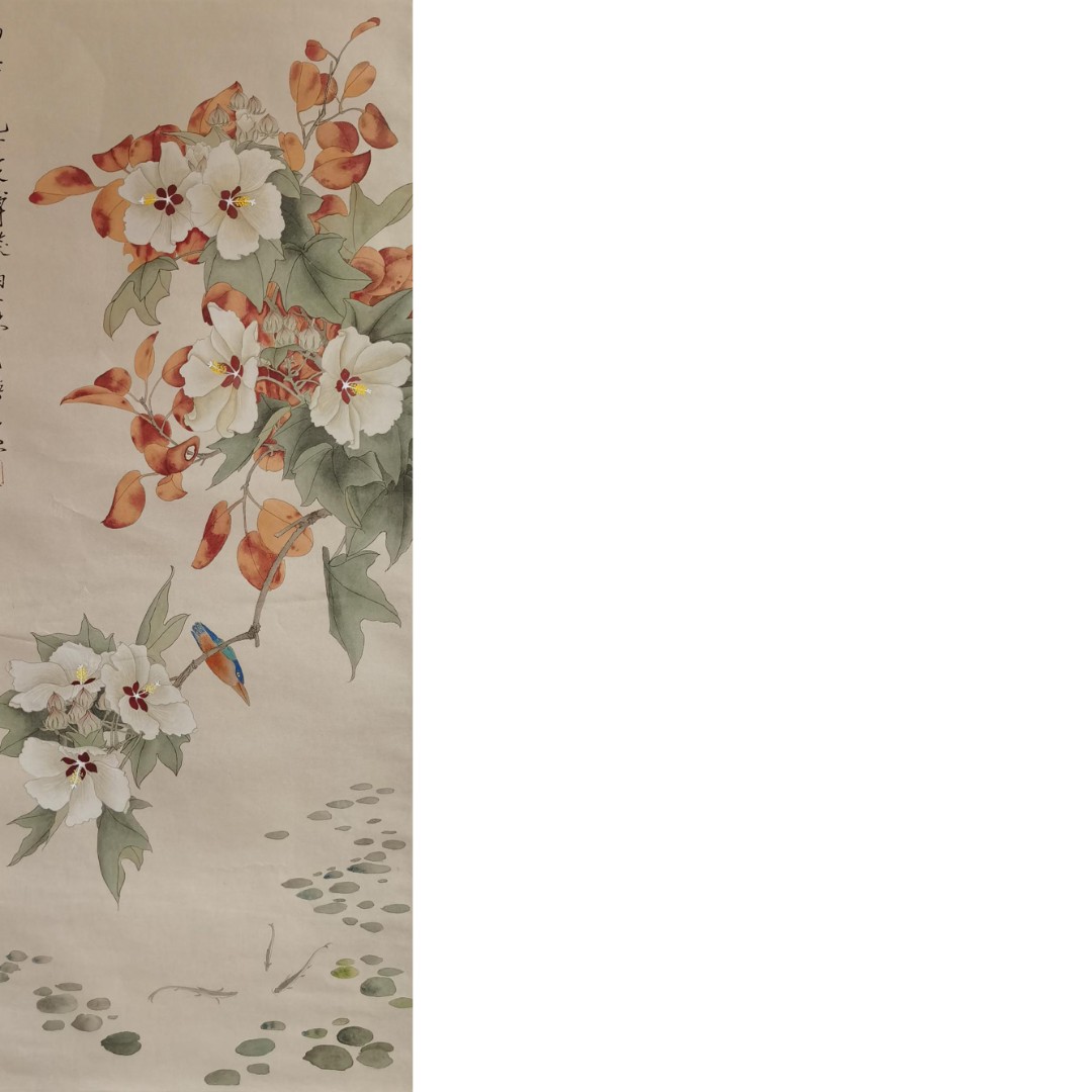 【辽拍】V250709-2-595《花鸟》（3.7平尺）纸本镜片 DD1