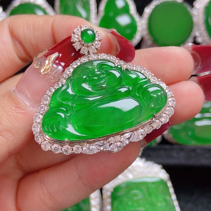 翡翠颈饰银S925镶嵌