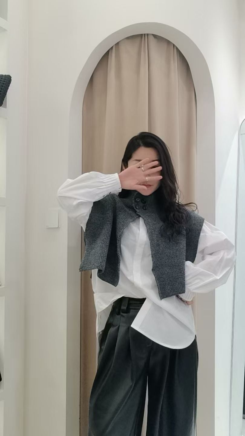 24秋冬设计师款两件套衬衣马甲