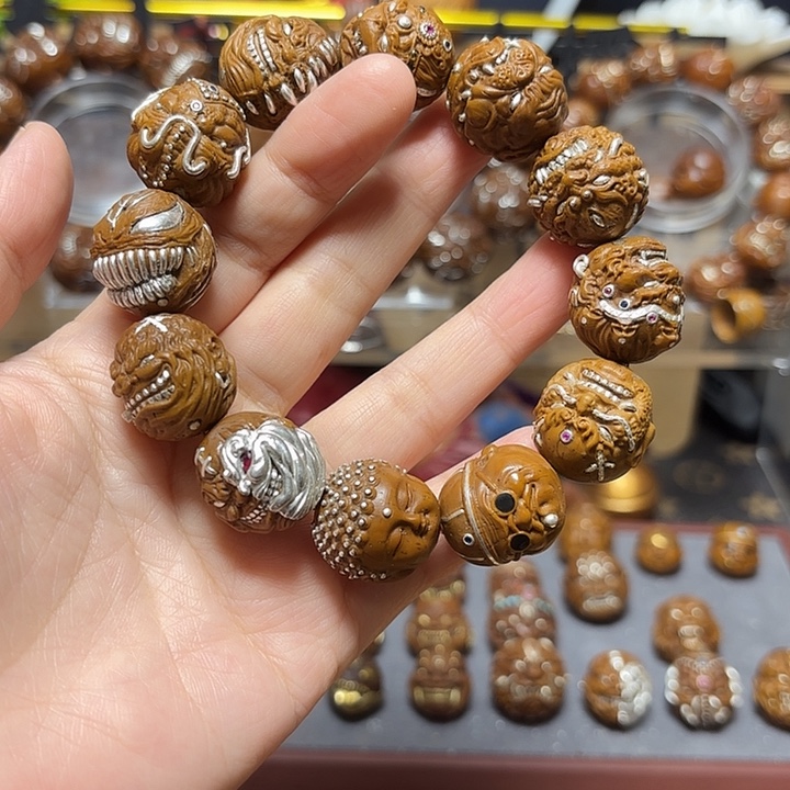 紫金鼠吊坠高端镶嵌多宝镶嵌银