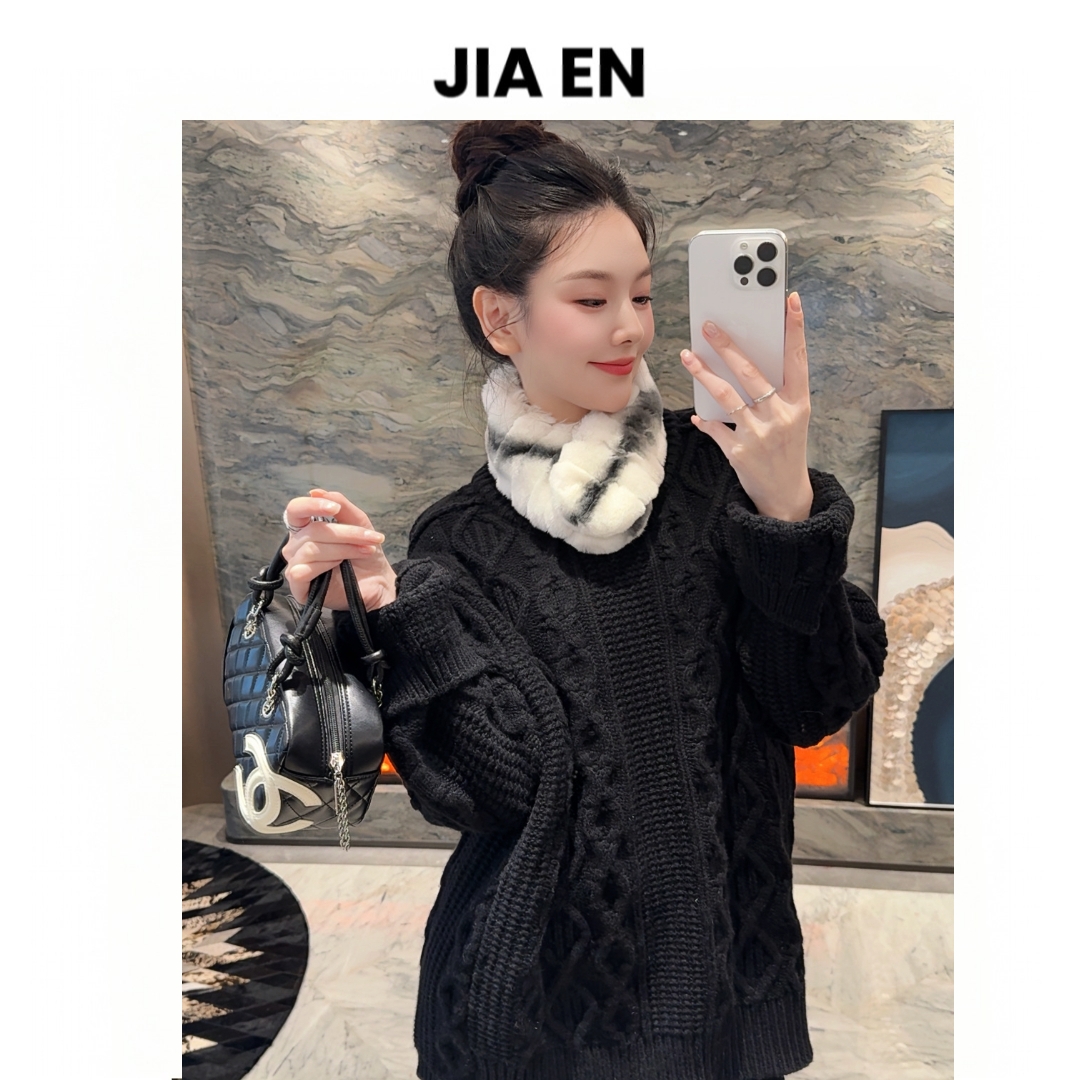 慵懒风羊毛款麻花上衣 471