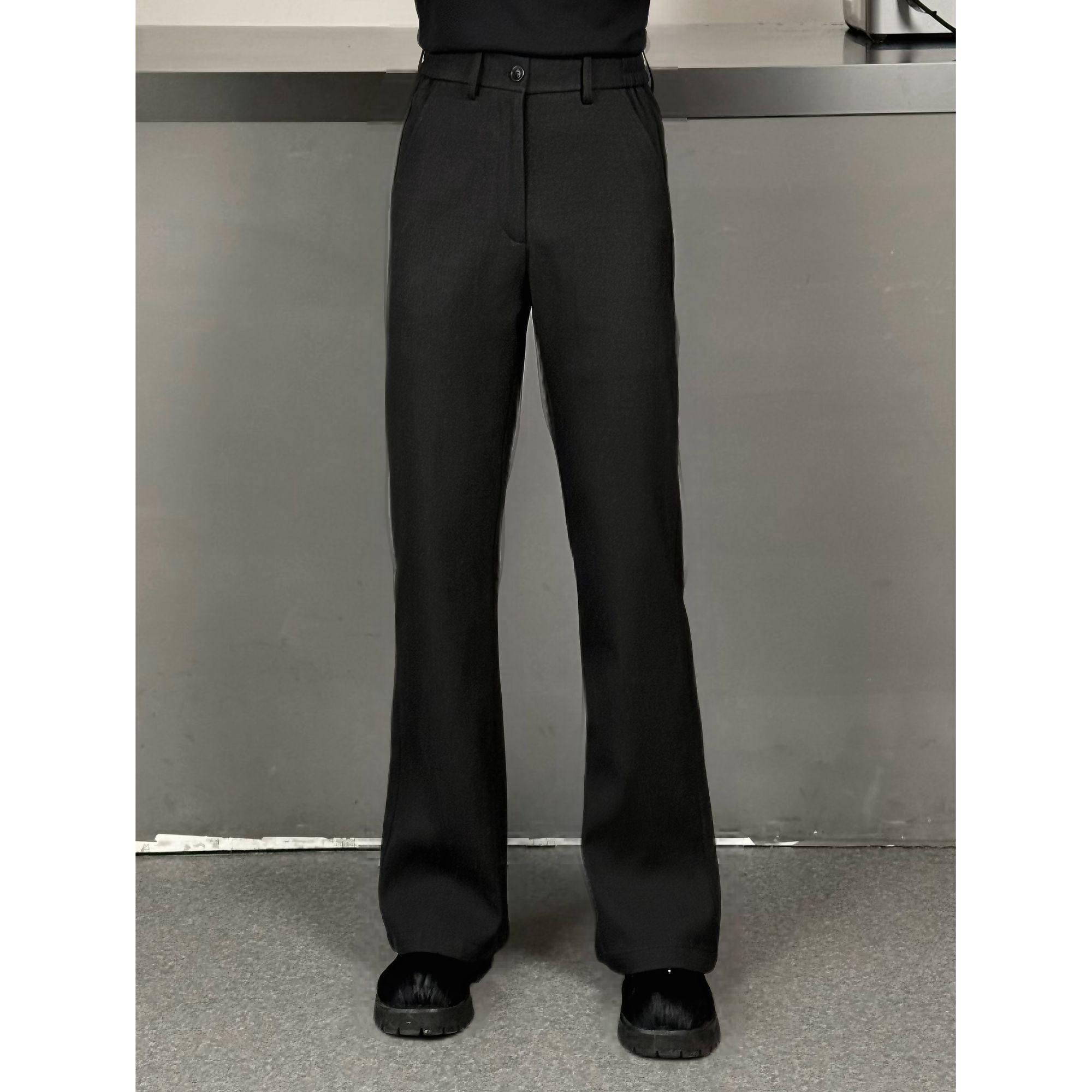 AIXKOM｜2025早秋季新款挺括肌理感抗皱透气宽松垂感微喇裤