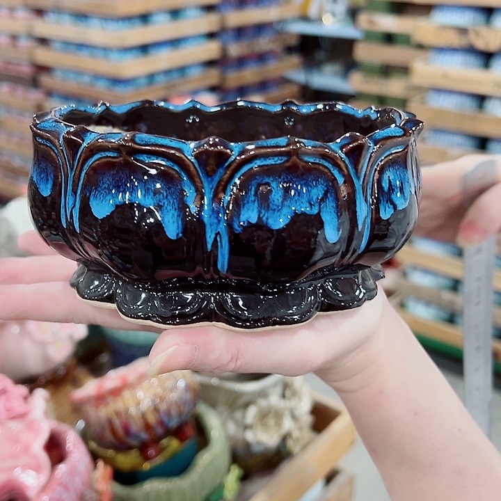 有孔，凑单福利满10元发货陶瓷多肉花盆！