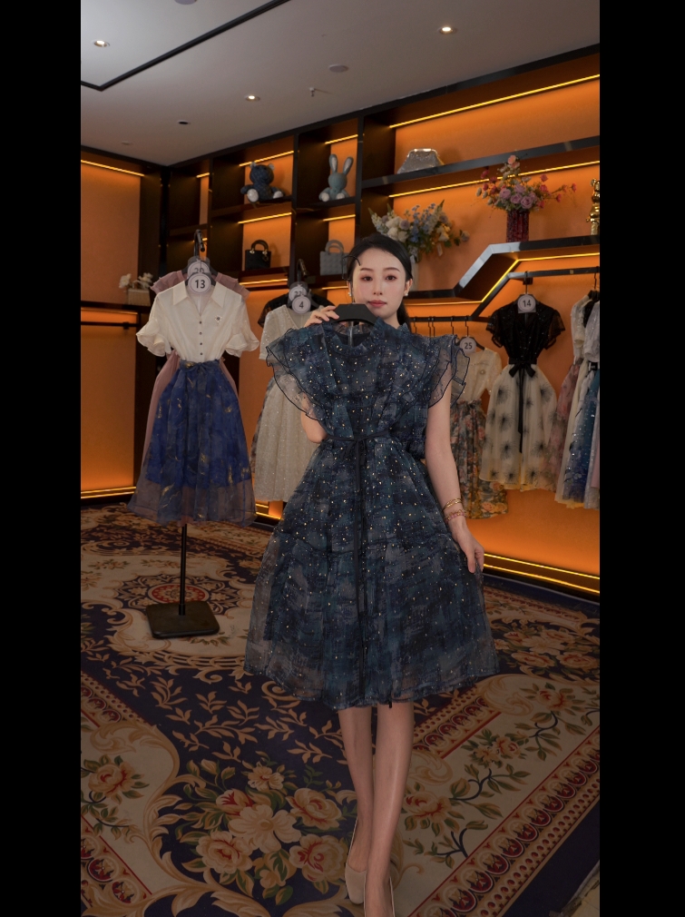 【M】春夏新款优雅百搭时尚中国风女装连衣裙 XP-2025068