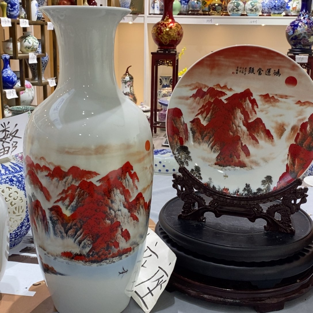 陶摆件两个45cm鸿运当头冬瓜+一个35cm鸿运当头盘