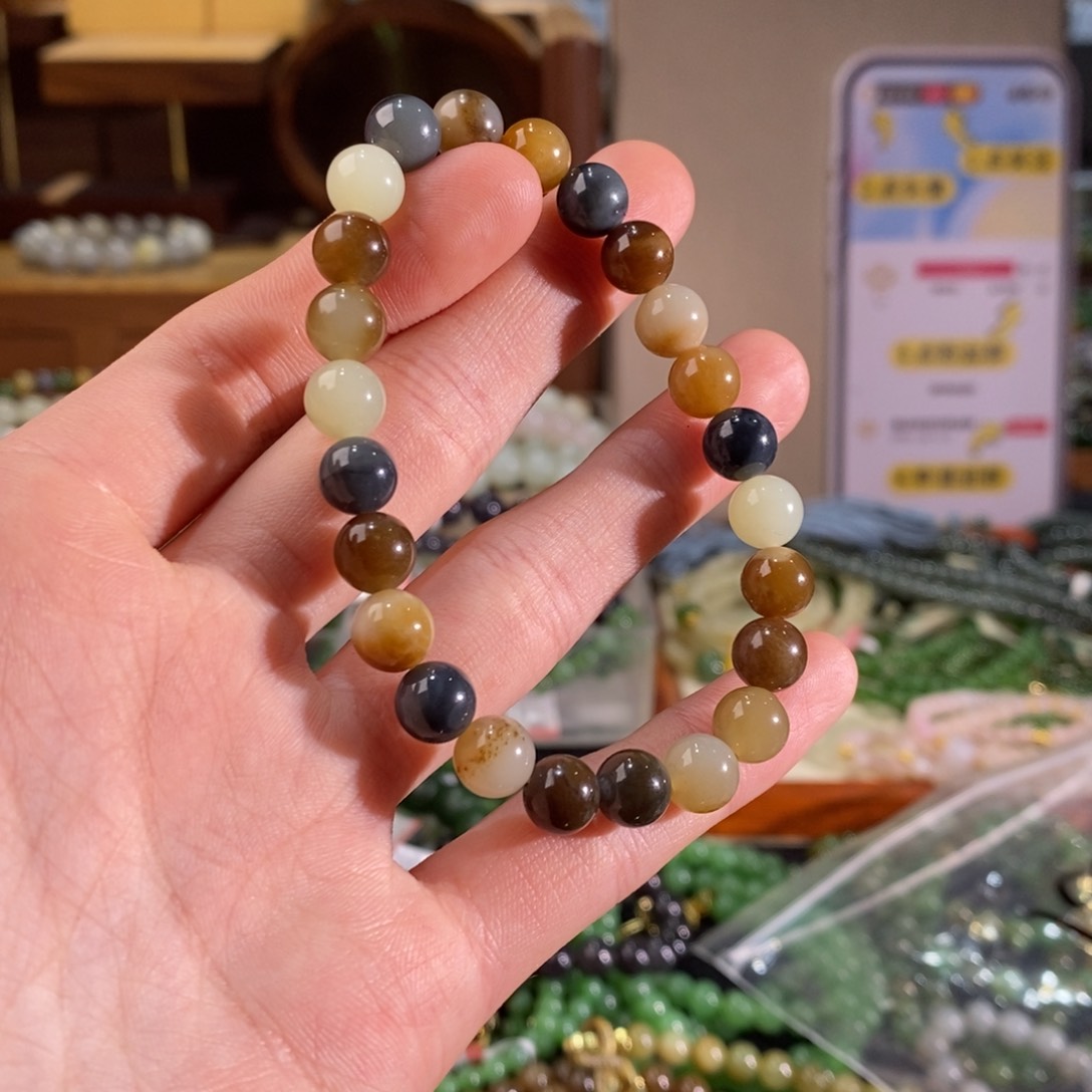 和田玉手链未镶嵌暖*咩