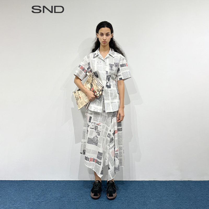 【VVNK JANE PLUS 设计师品牌】SND SS25 A型迷彩开衩半裙女款