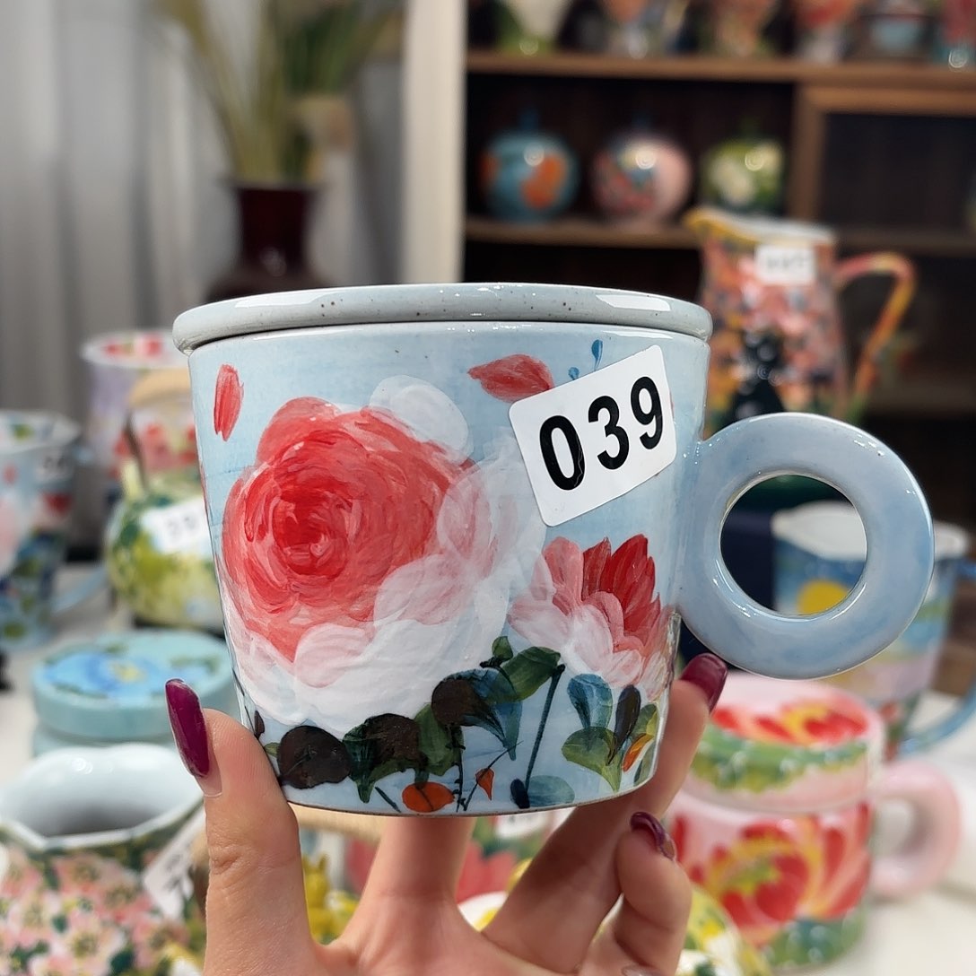 瓷片景德镇手绘高温釉下彩陶瓷茶具