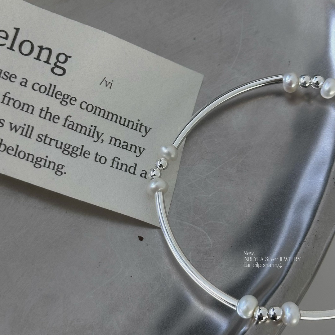 925银仿珍珠手链 竹节弹力绳手链 15479