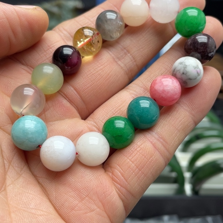 玛瑙/玉髓合金手链入门级多宝手链12mm