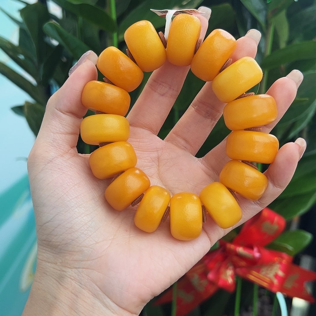 琥珀手链未镶嵌23m石膏橘皮蜡