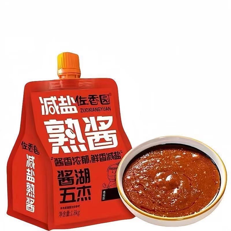 佐香园减盐熟酱1.8kg东北大酱正宗黄豆酱家用葱蘸酱菜拌面豆瓣酱