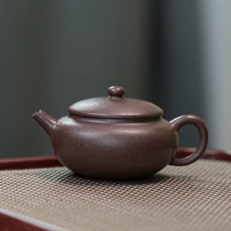 宜兴原矿紫砂壶 原矿大水潭天青 素影 紫砂壶 手制