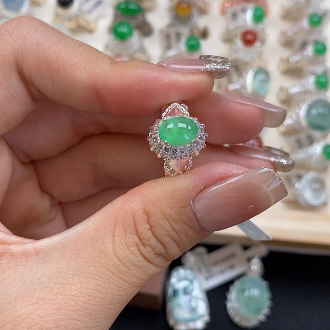 翡翠裸石缅甸天然a货翡翠有纹