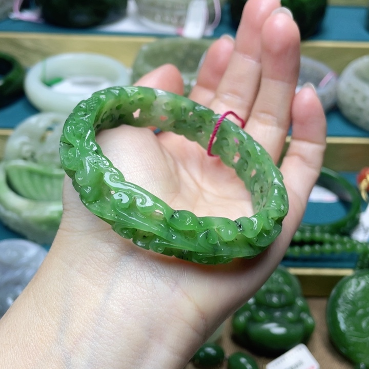 和田玉手镯57+圈口 编号44未镶嵌