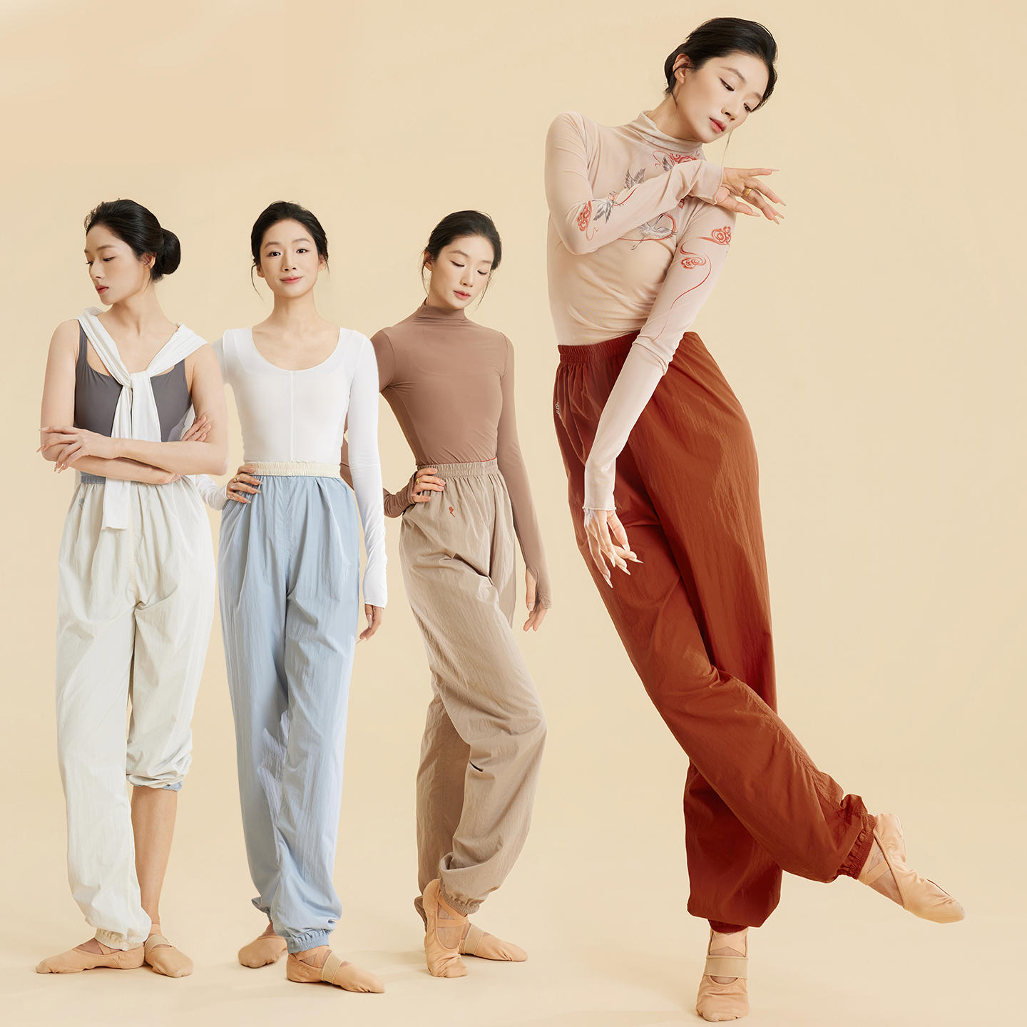 诗意花朵跳舞女裤舞迹练功裤双面穿日常练功服暖宝宝复刻版训练服