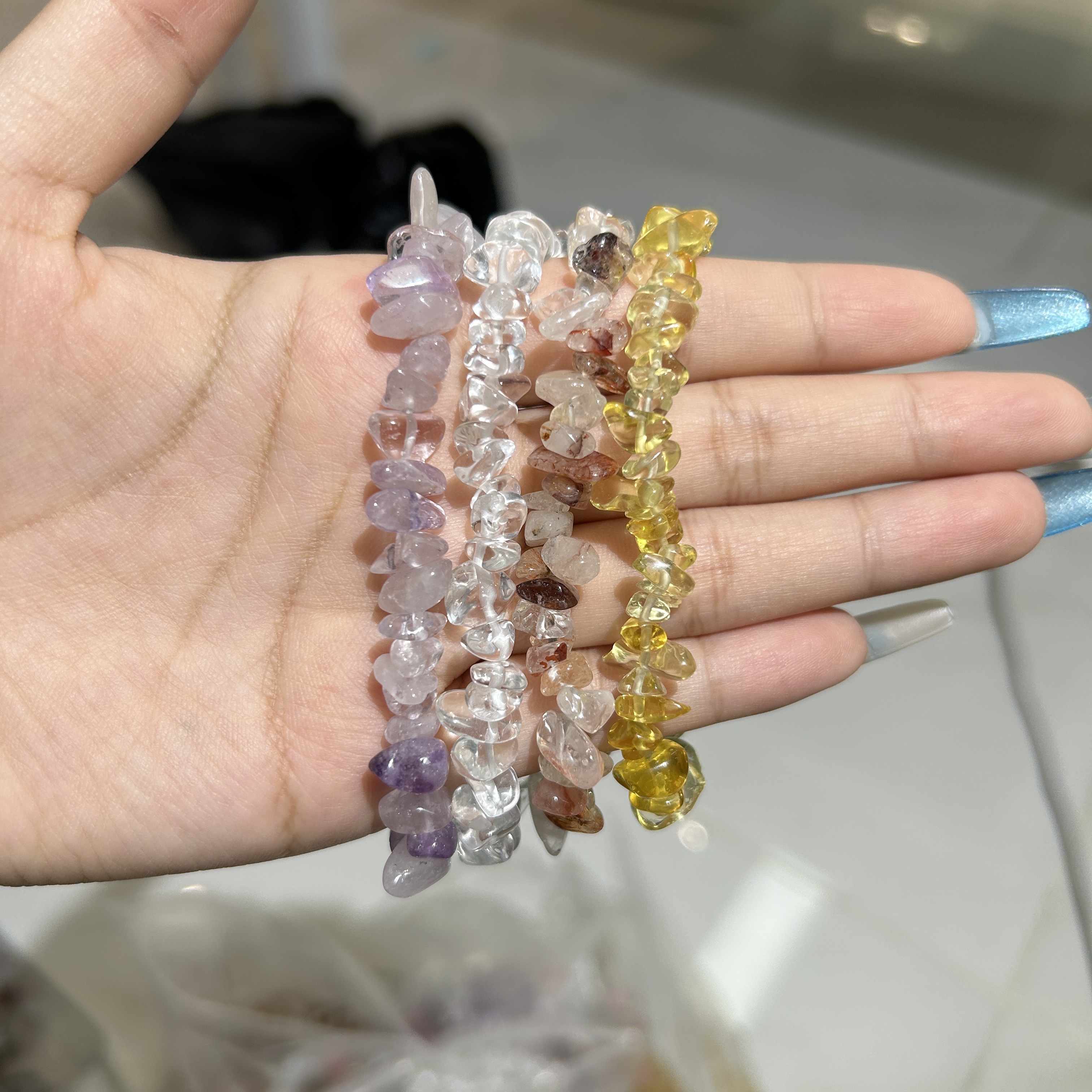 天然水晶碎石手串多样性发一