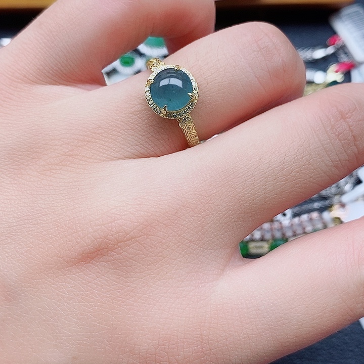银S925镶嵌戒指翡翠