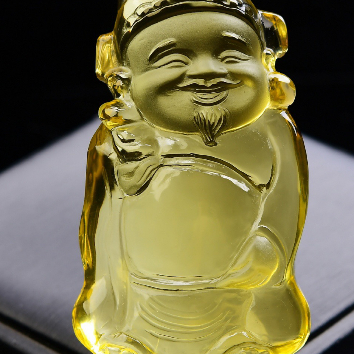 天然巴西黄水晶财神车挂，规格:84*42*22mm