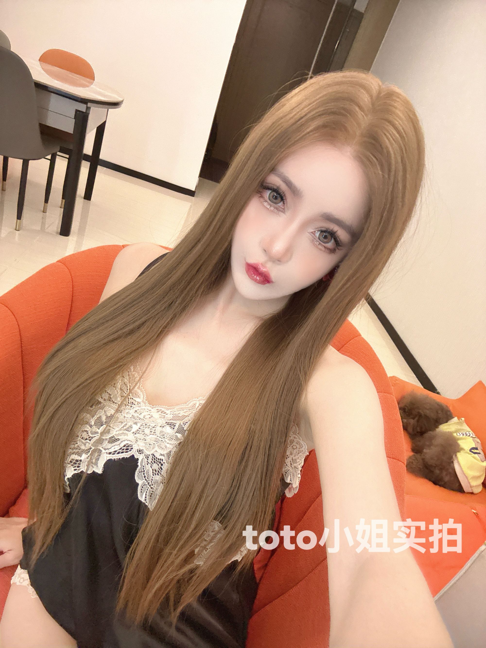 【香槟玫瑰1.0】随意分缝免醒发手钩大蕾丝进口发丝女神直发全头套