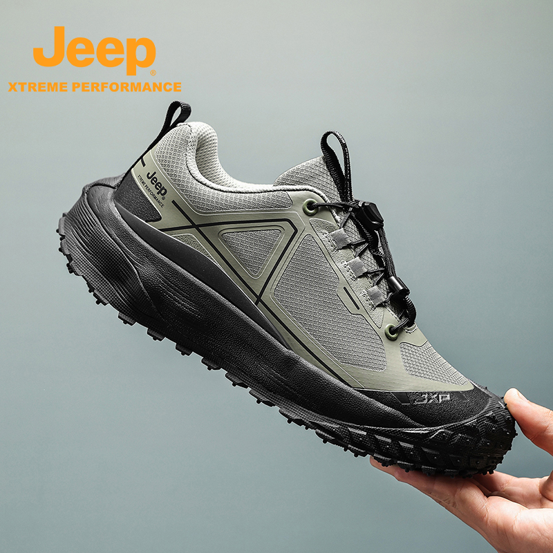 JEEP/吉普官方正品夏季新款网面鞋防水休闲防滑耐磨复古运动男鞋
