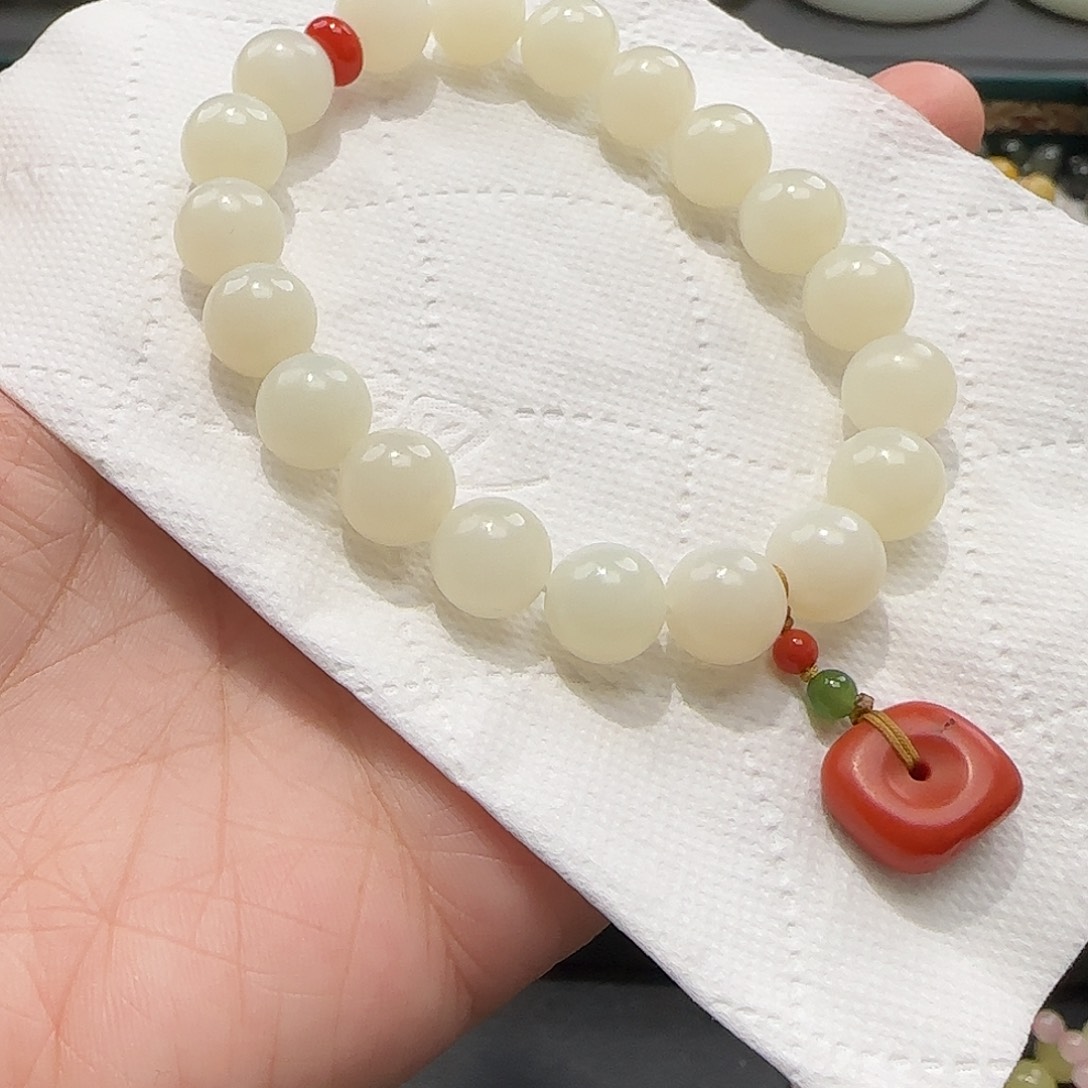 和田玉未镶嵌手串米达10